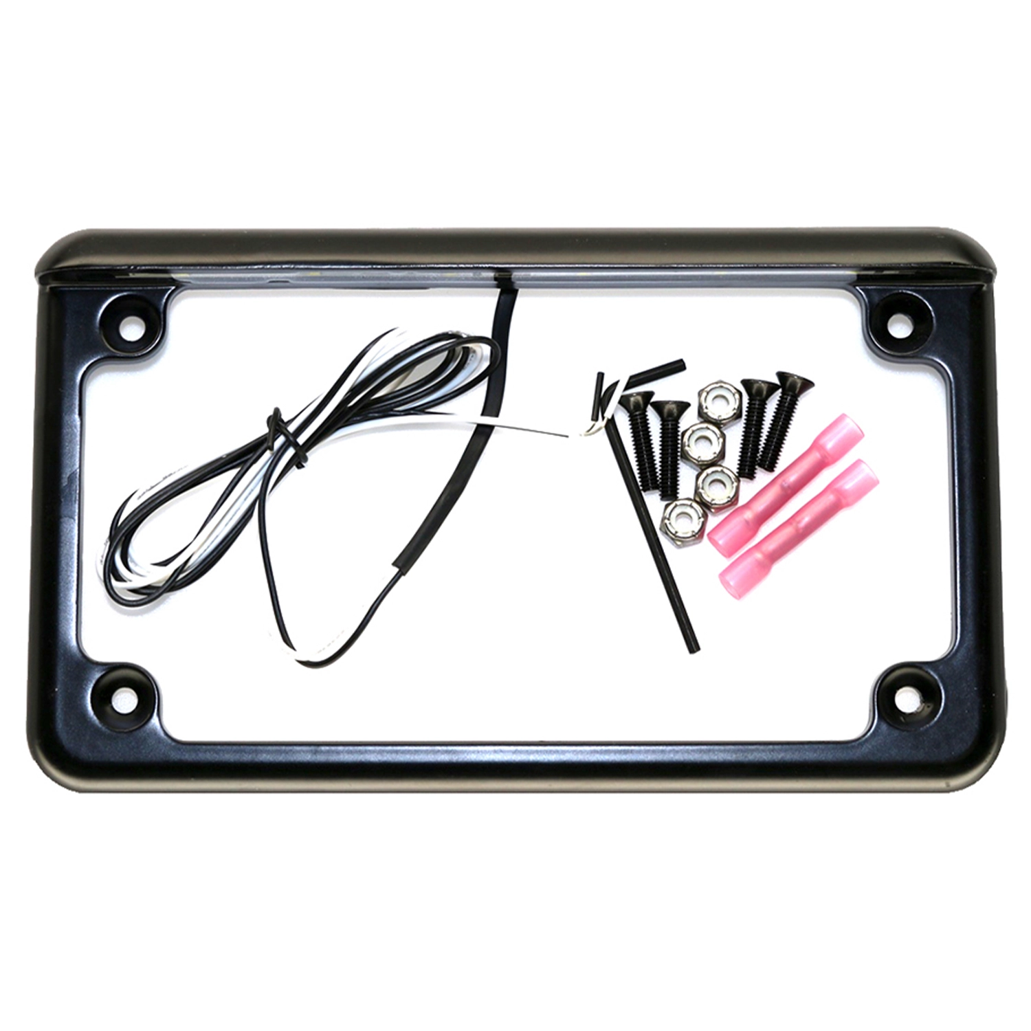 xtc power products utv or motorcycle rear 6 6 led license plate frame black