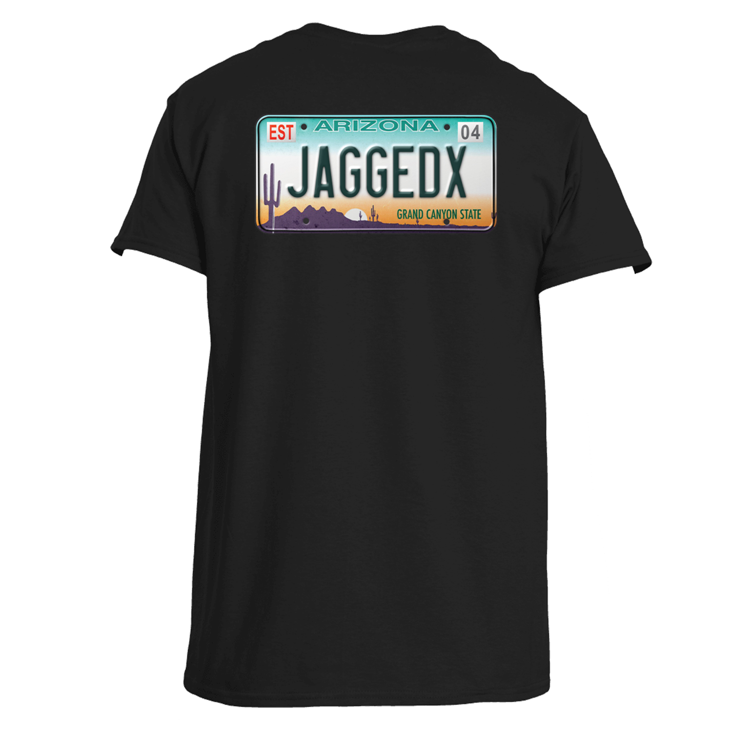 jagged x offroad license plate shirt back