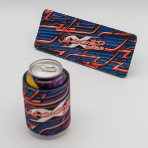 red and blue koozie 3