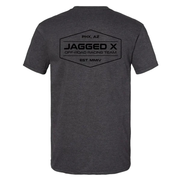jagged x dark heather back shirt