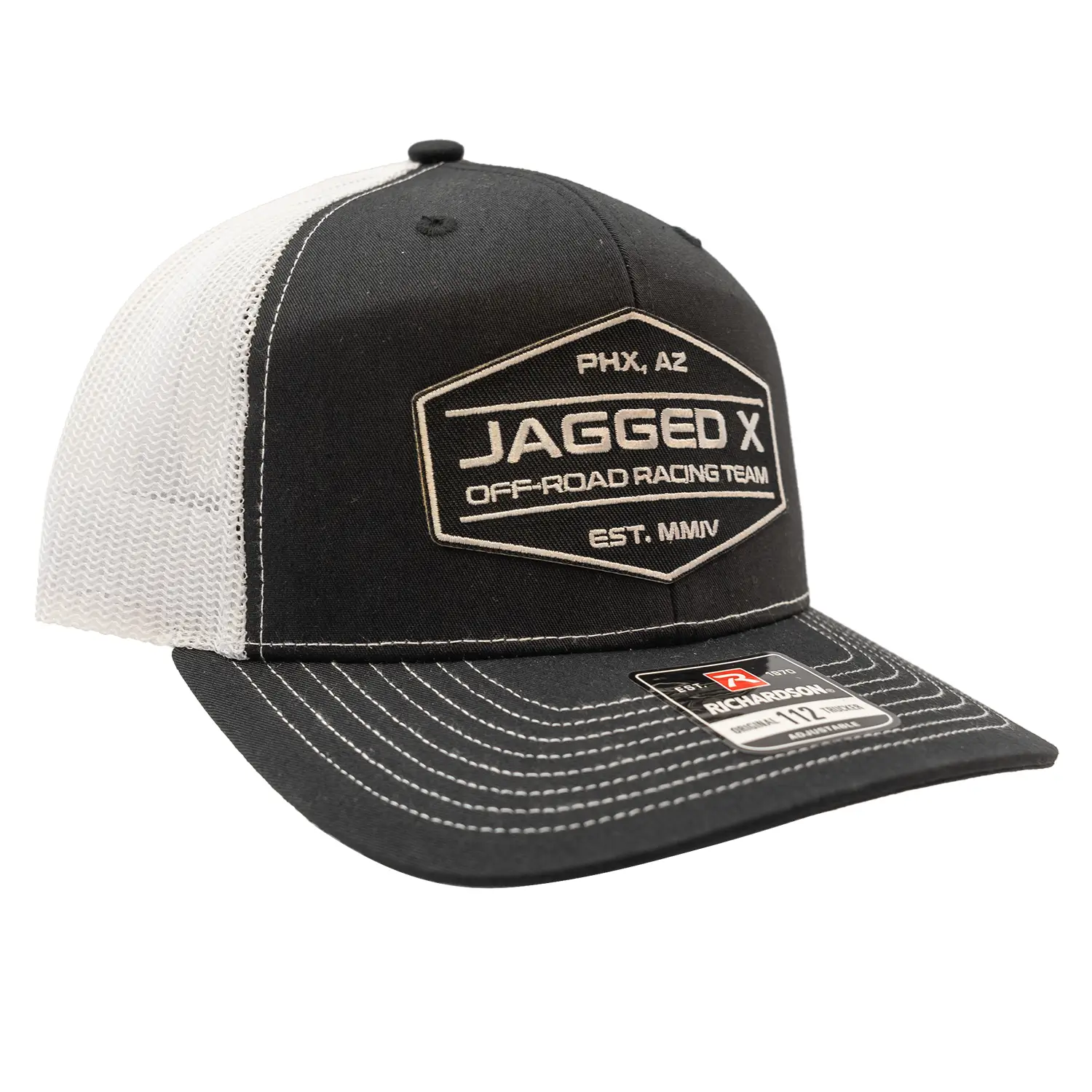 jagged x offroad trucker hat black white 3