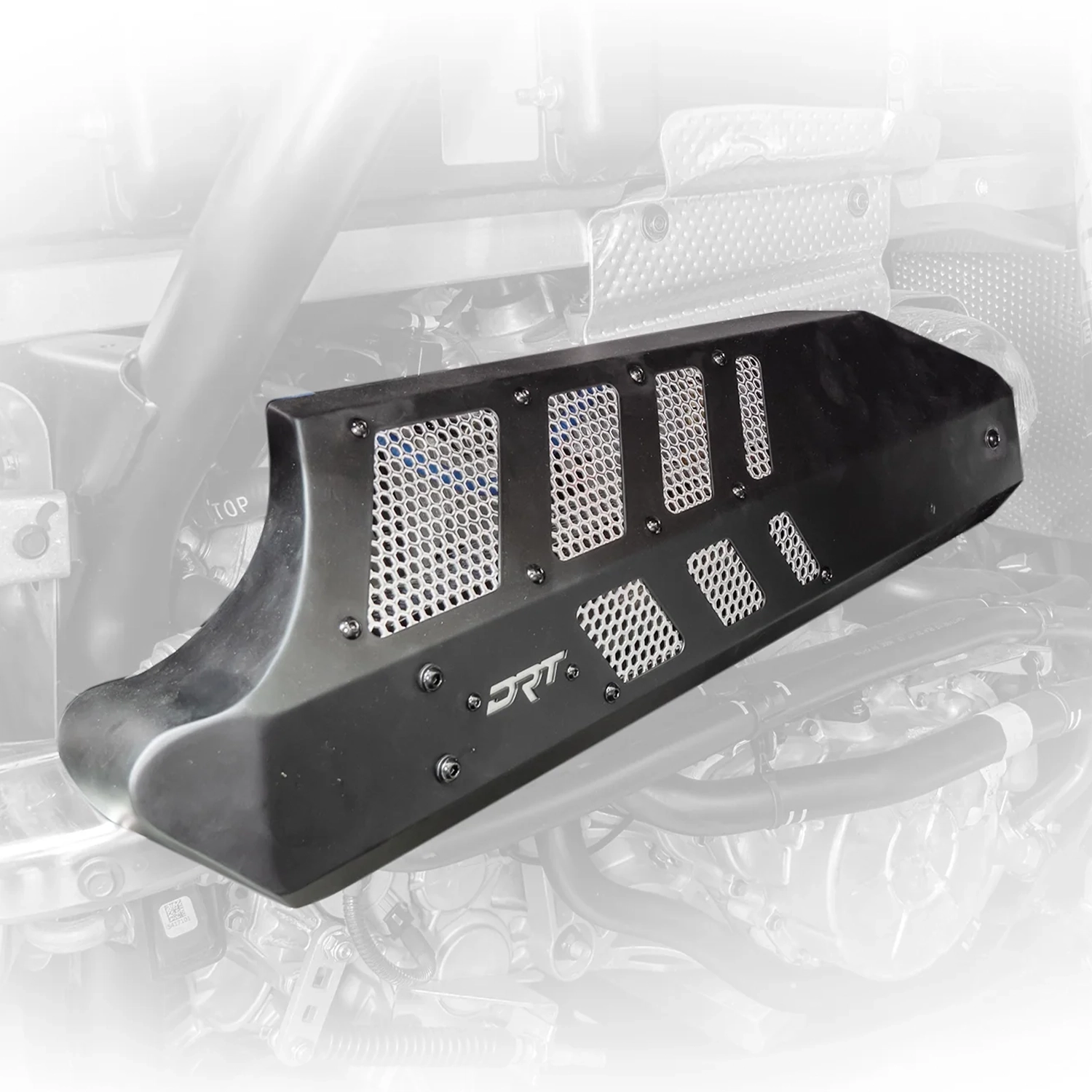 drt motorsports rzr turbo r 2022 aluminum headpipe shield 6