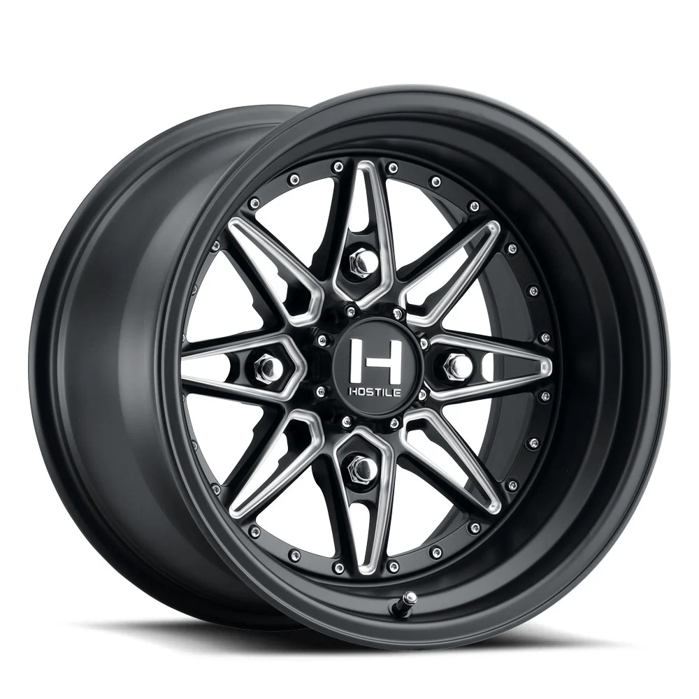 hostile hf12 blaster utv wheel satin black milled 1