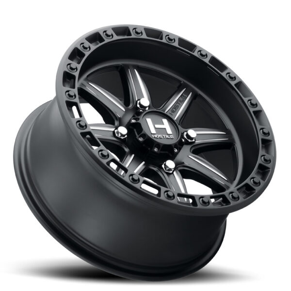 hostile wheels h109 alpha utv satin black milled 1