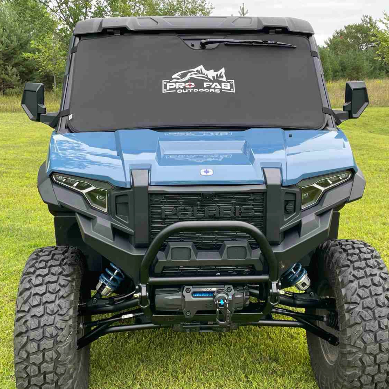 pro fab outdoors padded windshield cover for polaris xpedition