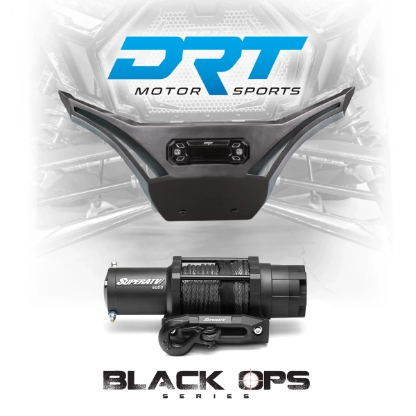 DRT Motorsports Front Winch V2 Bumper & Black Ops Winches 6000 Lb. UTV Winch Polaris RZR Pro R Pro S and Turbo R