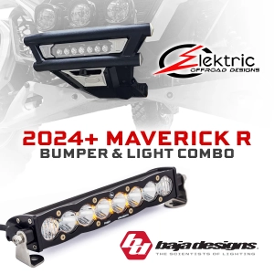 Can Am Maverick R Elektric Offroad Designs Amp Front Winch Bumper & Baja Designs S8 Light Bar Combo