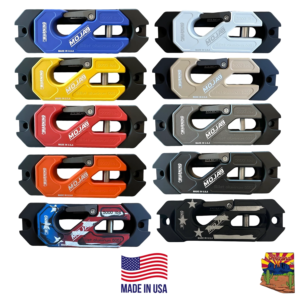 mojab offroad side by side utv aluminum recessed winch shackle with fairlead kit closed latch