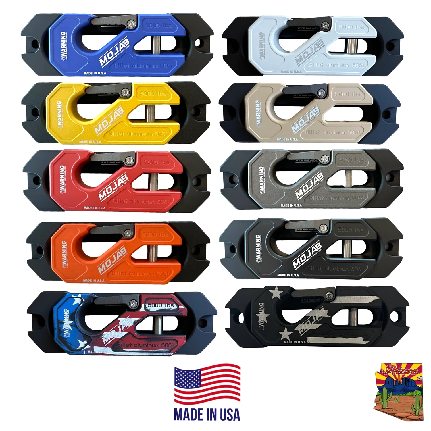 mojab offroad side by side utv aluminum recessed winch shackle with fairlead kit closed latch