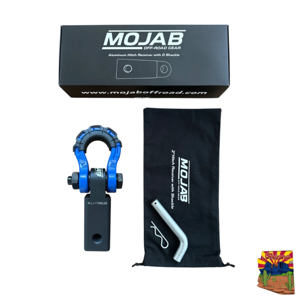mojab offroad 2 aluminum hitch receiver with steel d shackle 1