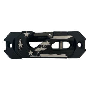 mojab offroad side by side utv aluminum recessed winch shackle with fairlead kit closed latch american flag2