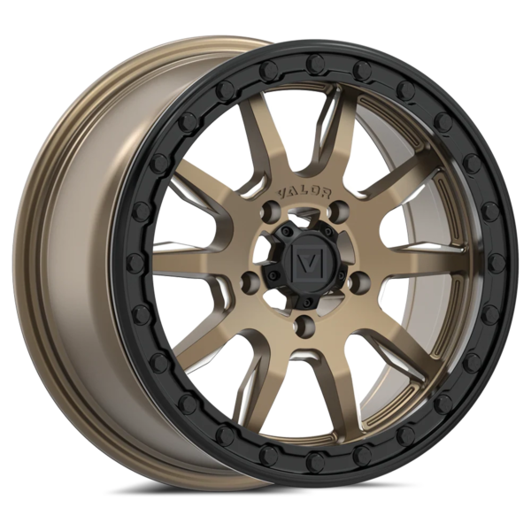valor offroad v15 beadlock utv wheel beadlock satin bronze 1