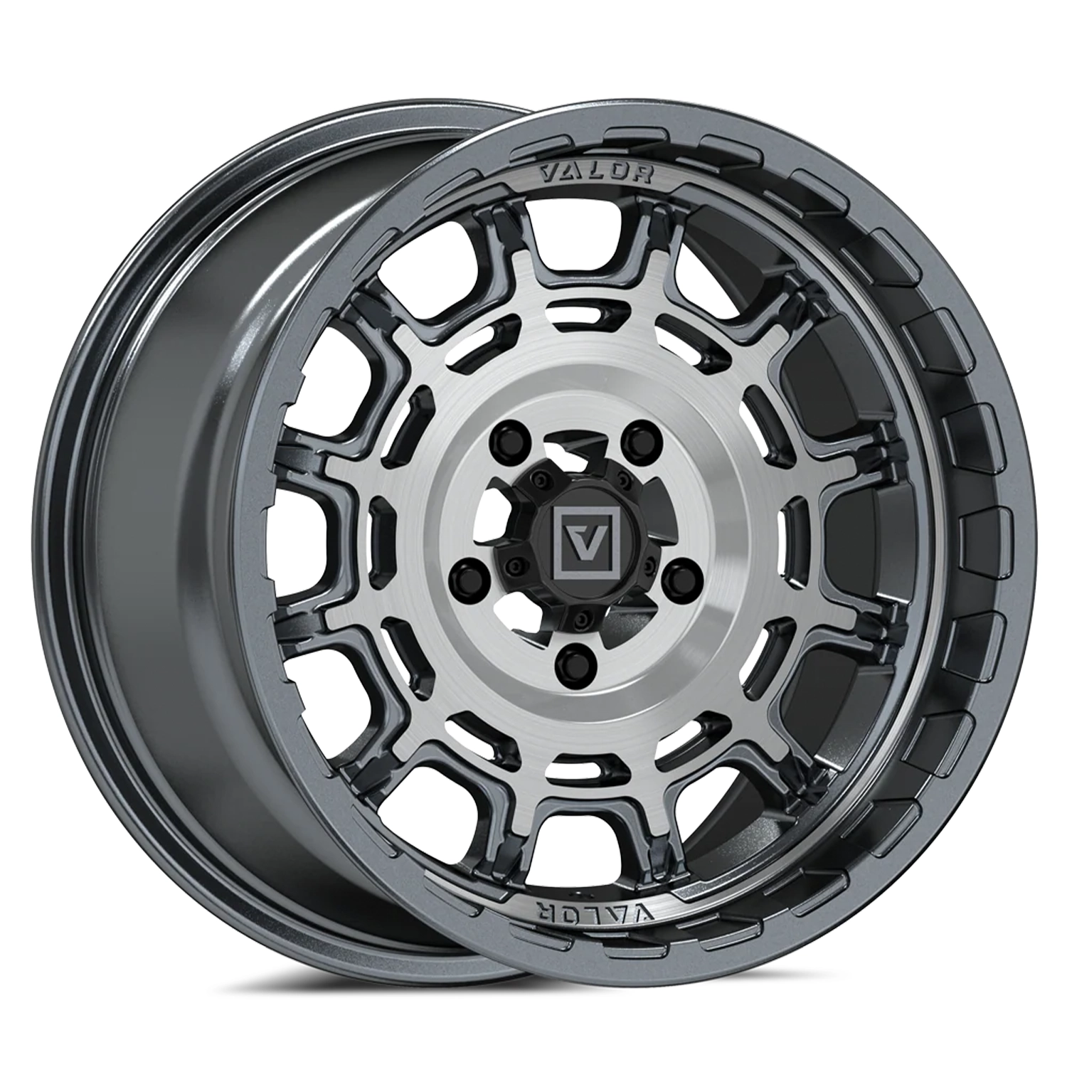 valor offroad v17 utv wheel brushed gunmetal 1
