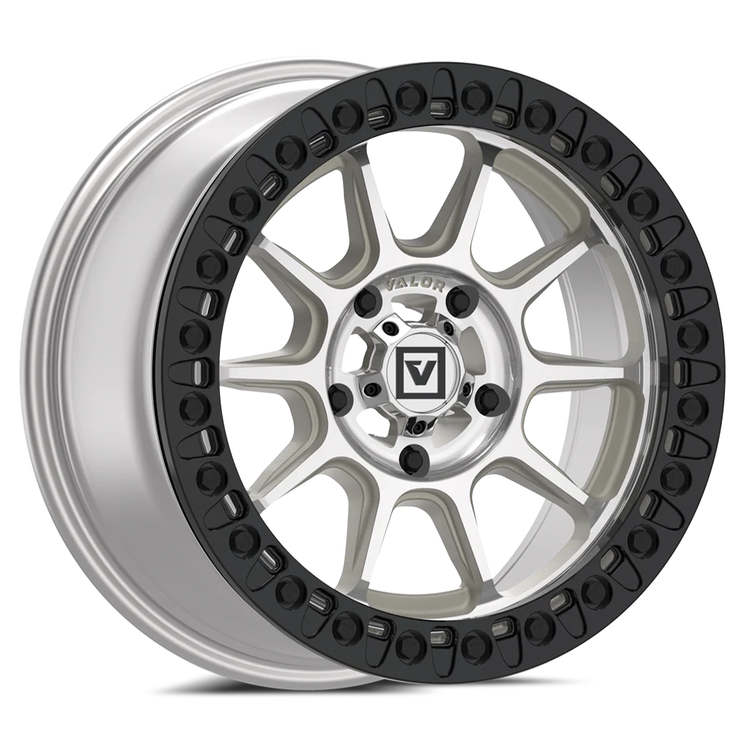 valor offroad v18 beadlock utv wheel raw machined
