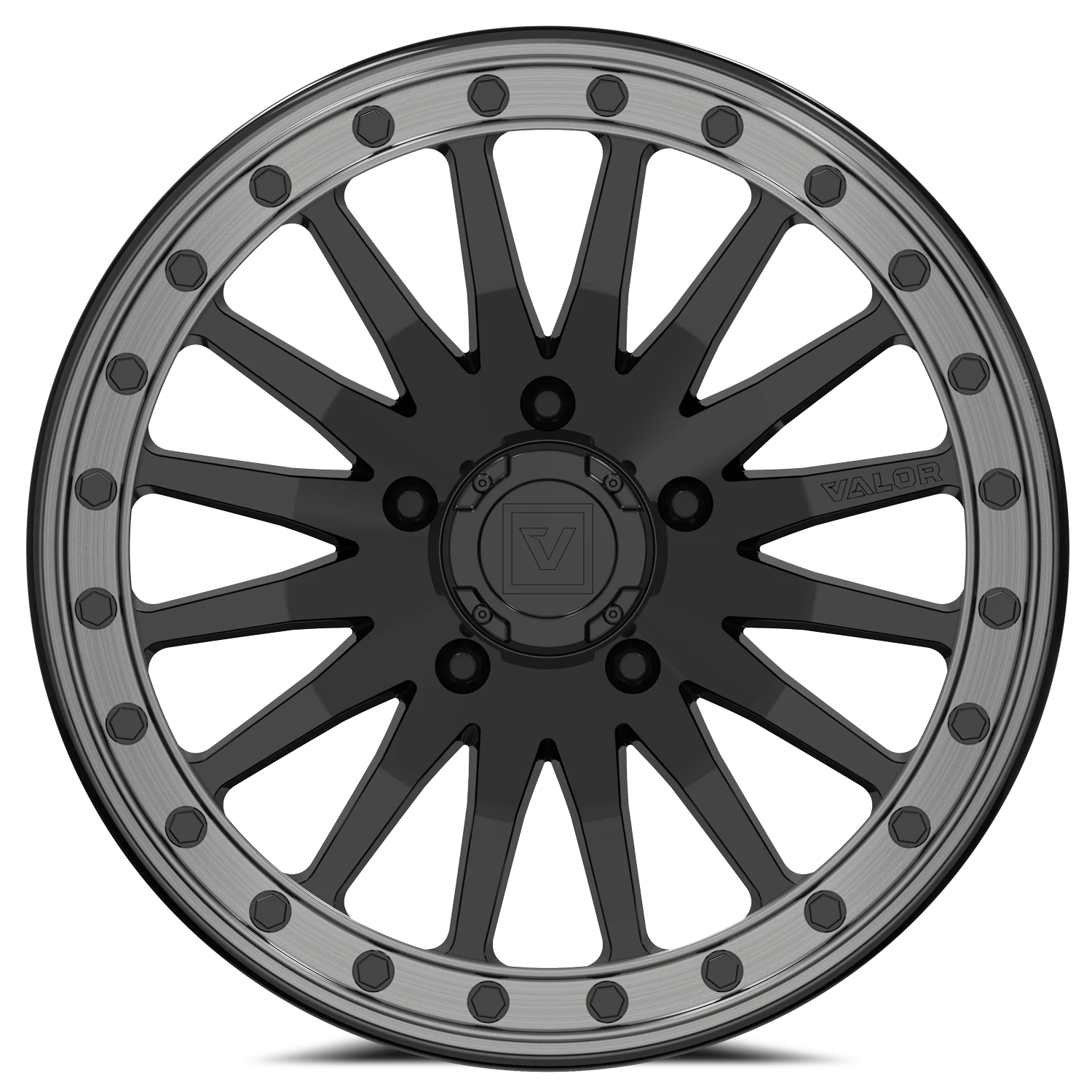 v06 beadlock utv wheel gloss black 3
